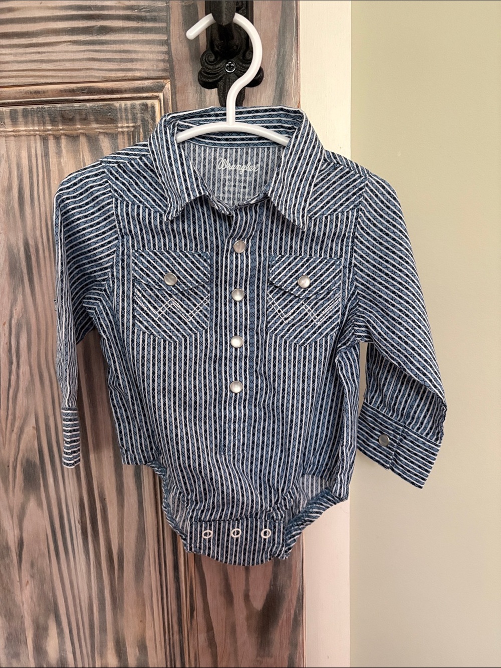 Wrangler Pearl Snap Onesie